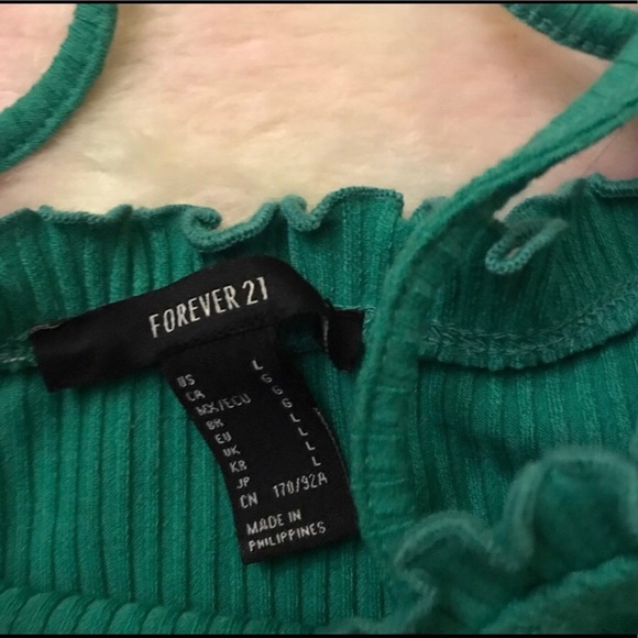 Tank Top Green Ribbed - Picture 2 of 2